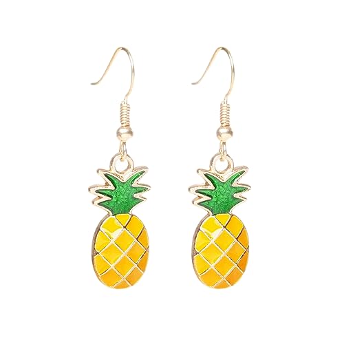 Funny Pineapple Fruit Dangle Earrings for Women Cute Pineapple Statement Love Trendy Earrings Jewelry
