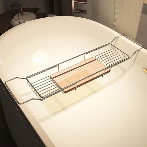 Bandeja de bañera antideslizante y ajustable universal con drenaje 2