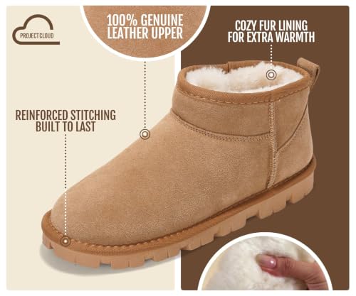 100% Genuine Leather Womens Boots Fur-Lined Waterproof Ankle Boots Women - image 3