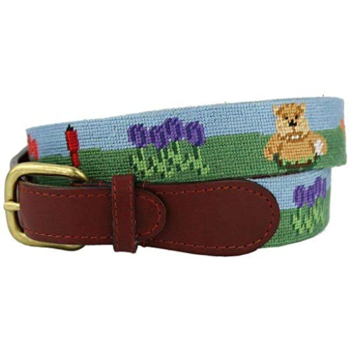 Caddyshack Needlepoint Belt in Blue and Green by Smathers & Branson