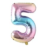 40 inch Rainbow Gradient Colorful Big Size Number Foil Helium Balloons Birthday Party Celebration...