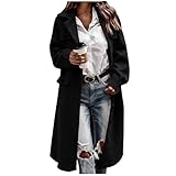 Jaibrmey Winter Jackets for Womens Notch Lapel Collar Single-Breasted Peacoat Wool Coat Trench Coats Long Jacket Plus Size Overcoat Fashion Casual Warm Outwear