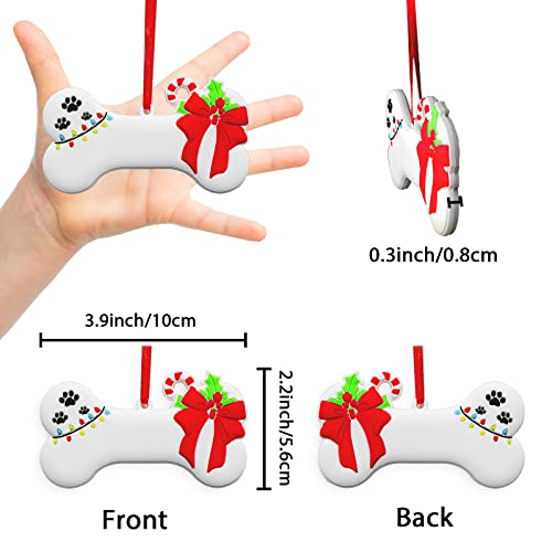 Dog Bone Christmas Ornaments Personalized Pet Dog Hanging Decoration For Puppy Dogs Customized Handwritten First Christmas Tree Hanging Gifts Puppy Bone Ornament Keepsake For Dog Lovers And Owners #TOP1
