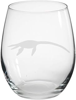 Thalassomedon Engraved Stemless Tumbler Glass, Gift for Women, Gift for Men, Dinosaur Gift, Dinosaur Glass
