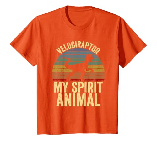 Velociraptor is My Spirit Animal Dinosaur Lovers T-Shirt, Youth, Orange, 2T