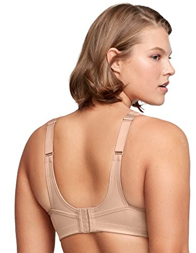 Full Figure Plus Size No-Bounce Camisole Sports Bra Wirefree #1066 Café #TOP1