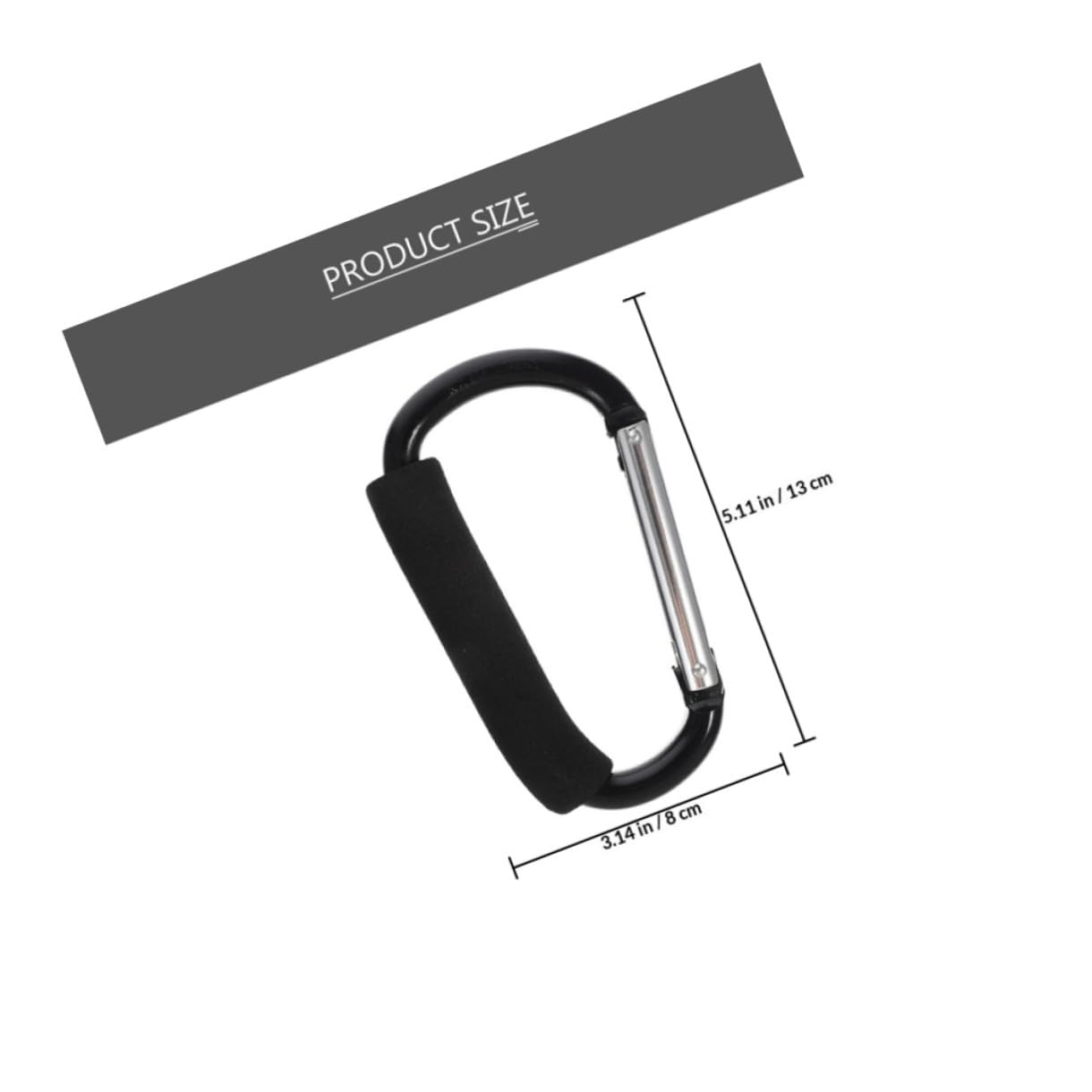 Toddmomy 3pcs Large Stroller Hooks for Diaper Bags and Shopping Bags Black Multi-Function Stroller Clips Accessories for Outdoor Use