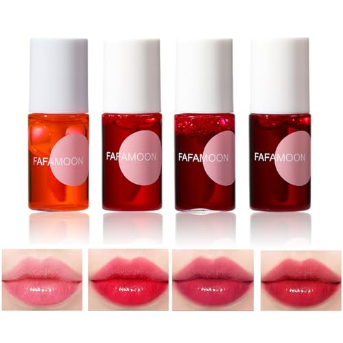Lip Tint Stain Set, 4-Color Multi-Use Lip & Cheek Tint, Long Lasting, Lightweight, Waterproof & Transfer-Proof, Non-Sticky