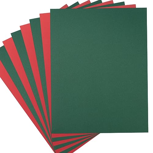 30 sheets Cardstock Paper 8 1/2 x 11 Inches for Crafts and Invitations (Christmas Green Red)