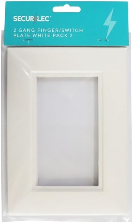 Dencon 2 Gang White Finger Plates for Light Switches & Double Sockets - Pack of 2