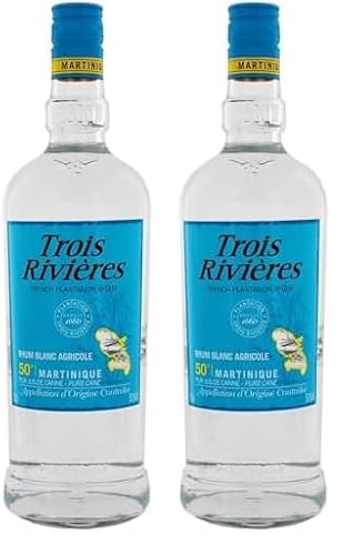 Trois Rivières Rhum blanc agricole de Martinique 1L (Lot de 2)