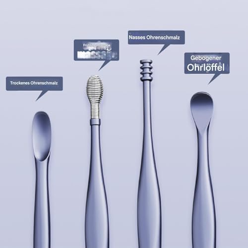 Tapones para los oídos, 6 cm, pala de cera portátil, herramienta de limpieza de oído sin dolor, kit de eliminación de cerumen de acero inoxidable para el cuidado del hogar, higiene de viajes - imagen 4