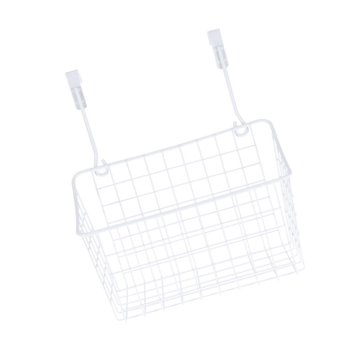 Ciieeo Over Door Storage Basket Hanging Rack Organizer for Kitchen Bathroom and Office Space Saving Cabinet Storage White