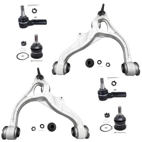 Image of Detroit Axle - Front Lower Control Arms Ball Joints Outer Tie Rod Ends