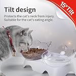 Cat Bowls, Cat Food Bowls Elevated Tilted, Anti Vomiting Kitty Bowl for Puppy and Bunny, Orthopedic for Indoor Cats. - Image 2