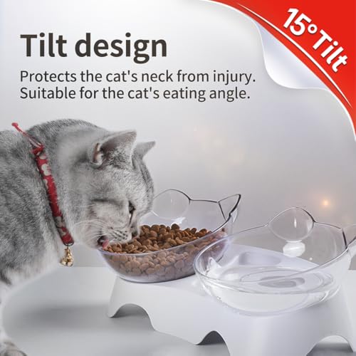 MILIFUN Cat Bowls, Cat Food Bowls Elevated Tilted, Anti Vomiting Kitty Bowl for Puppy and Bunny, Orthopedic for Indoor Cats. by MILIFUN - Image 2