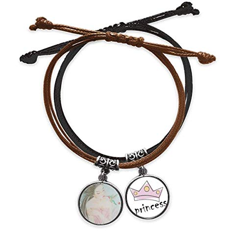 Pulsera de cuero princesa DIYthinker con arte fino oriental