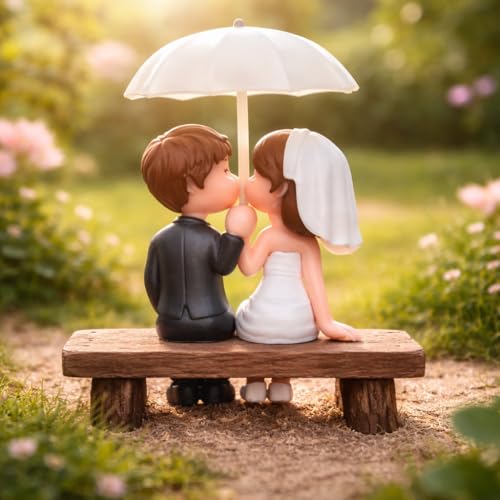 Image of CraftVatika Valentine Gift for Girlfriend Boyfriend, Husband Wife, Valentine Love Couple Under Umbrella Romantic Miniature Statue Showpiece, Birthday Gift Propose Day Gift for Woman