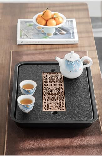 Plateau à thé Kungfu haut de gamme de 36 cm avec réserve d'eau vintage - 5