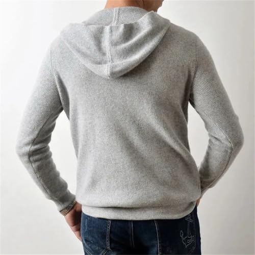 Men's Solid Full Zip Knitted Cardigan Hooded Slim Fit Casual Long Sleeve Sweater2
