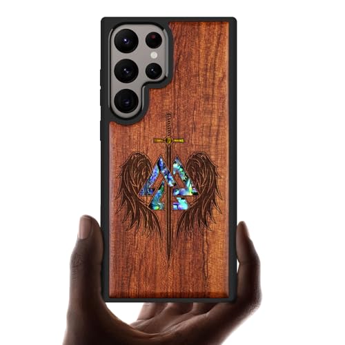 Étui Galaxy S24 Ultra antichoc en bois véritable pour éviter les rayures