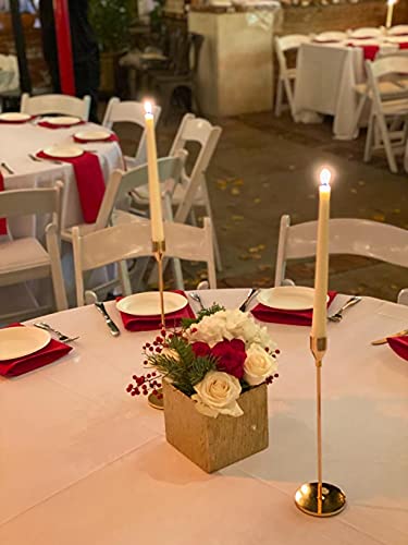 Candle Holder 3 in 1 Set Candlestick Holders Fits 3/4 inch Thick Taper Candle&Led Candles for Wedding,Dining,Party,Home Decoration (3, Gold)