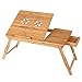 Produktbild Homfa Bambus Laptoptisch fürs Bett Sofa höhenverstellbar faltbar Lepdesks Laptopständer Betttisch Frühstücktisch Notebookständer Pflegetisch Notebook Tisch Couch Laptop Tablett Ständer 55x35x(22-30)cm