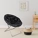 Amazon Basics Faux Fur Saucer Shaped Chair with Metal Frame Black 27.2