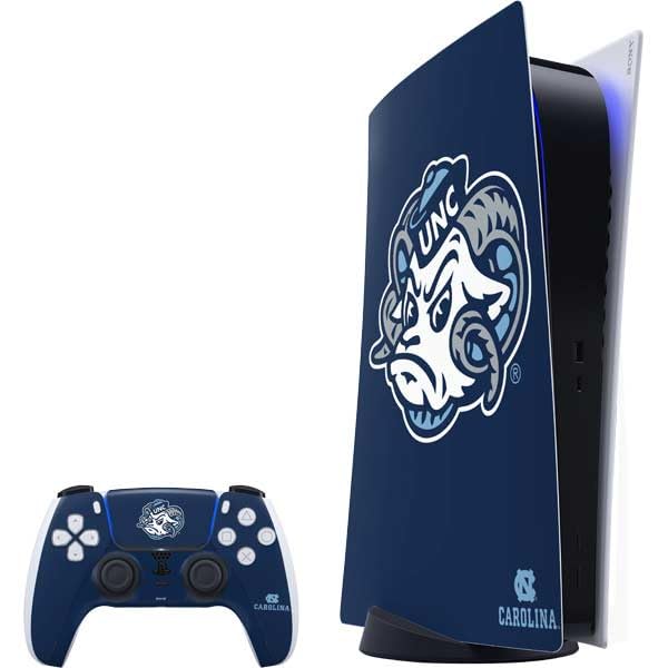 Skinit Decal Gaming Skin Compatible with PS5 Bundle - Officially Licensed University of North Carolina Tar Heels Icon Design