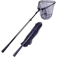 △△  釣り小物 タモ ハンドメイドランディングネット Amazon | タモ網 2.1m ステンレス製 三角 ハンドル 玉網 黒