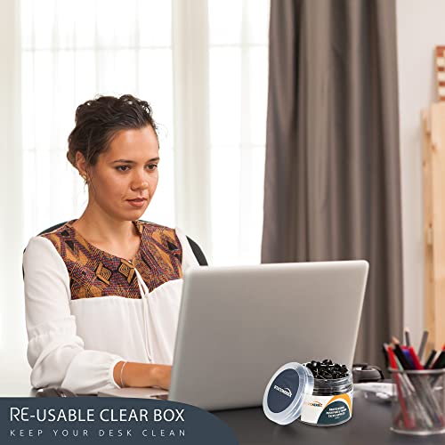 215 Black Push Pins For Bulletin Board Thumb Tacks For Wall Corkboard Map Calendar Photo -Home Office Craft Projects Heavy Duty Plastic Head Steel Pin (Black) #TOP5