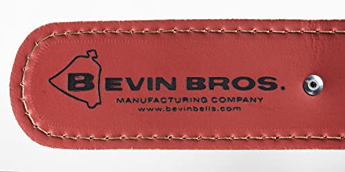 Bevin Bells Leather Sleigh Bell Strap | Five (1 ½”) Bells | Red/Nickel | Door Hanger | Made Of Steel | Sleigh Bells On Leather Strap | Sturdy Hanging Loop | Made In Ct, Usa #TOP4