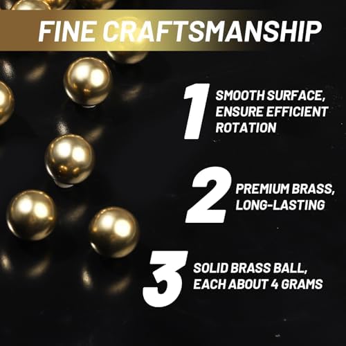 Gootaimi 16 pcs 3/8β Precision Solid Brass Bearing Balls, Brass Balls Metal Balls for Bearings, Valves, Machinery, Tumbler, Decorations - 3