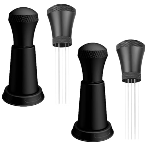 Tool Espresso, 4-teiliges Kaffeezubehör Set, Espresso Nadel Verteiler, Coffee Distributor, Rocket Espresso Milano kompatibel, schwarz