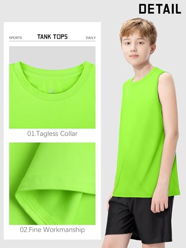 5 Pack Boys Tank Tops Dry-Fit Boys Undershirts Kids Athletic Tank Tops Shirts for Kids Youth3