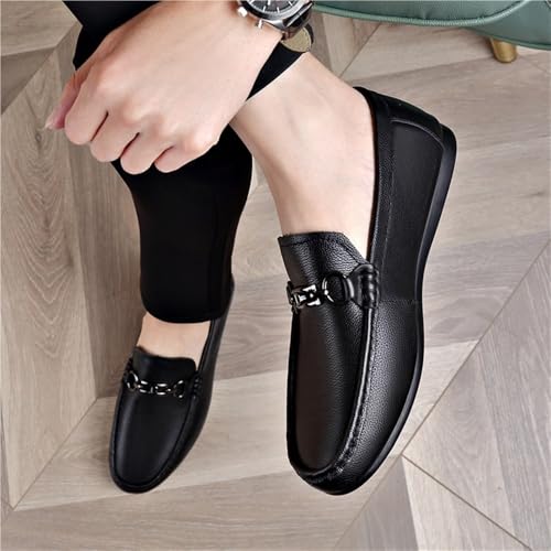 Men's Party Shoes Faux Leather Business Tuxedo Round Toe Casual Non Slip Low Top Block Heel Anti-Slip Dress Slip On4