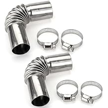 2Pcs Silver Stainless Steel Air Diesel Parking Heater Exhaust Pipe Tube Elbow Connector for Webasto Eberspacher Diesel Boat Heater 13cm Exhaust Pipes and Tips Emissions Replacement Parts24mm