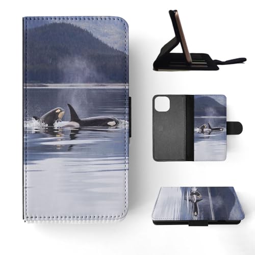 Killer Whale ORCA Oceanic Dolphin FLIP Wallet Phone CASE Cover for Apple iPhone 15