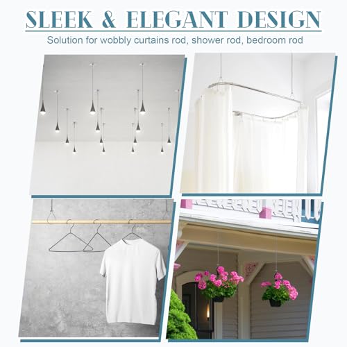 2 Set Ceiling Support for Closet Rod, 59"Adjustable Ceiling Mounted Bracket by Veerlogix - Used condition - Image 4