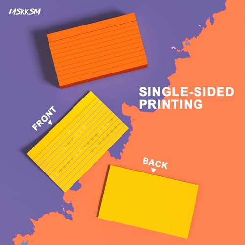 300 Count Index Cards 3x5 CueCards for Studying, Flash Cards 3x5 for Studying Index Cards, Colored Cue Cards Flashcards Lined Paper Note Cards Coloured Notecards Neon 6 Colors image 2