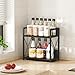 Giikin Countertop Organizer, 2 Tier Coffee Station Organizer for Desktop, Wood Counter Shelf Spice Rack for Kitchen (Black, M)