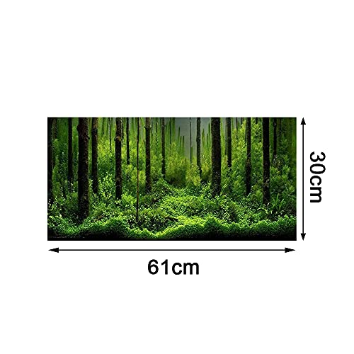 Image of PVC Adhesive Underwater Forest Tank Background Poster Fish Tank Decorations Background Pictures Aquarium PVC Adhesive Poster for Fish Tank