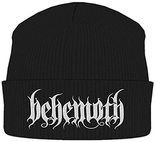 Bonnet Behemoth noir brodé unisexe en maille extensible taille unique