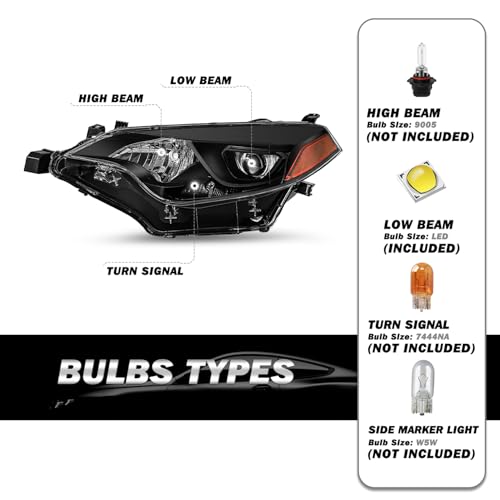 Image of SOCKIR Headlight Assembly Fit for 2014 2015 2016 Toyota Corolla
