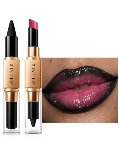 2-in-1 Lip Liner and Lipstick Combo, Matte Lip Liner & Gloss Lipstick, 07