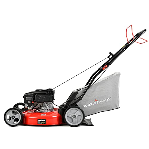 Image of PowerSmart Self Propelled Gas Lawn Mower, 22-inch with 170cc OHV Engine Walk-Behind 2-in-1 Rear-Wheel Drive Gas Mower Black DB2322SR