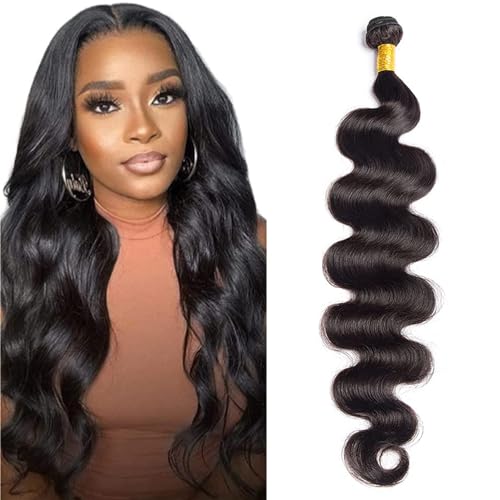 Image of 16A Body Wave Bundles Human Hair 100% Unprocessed Brazilian Virgin Hair Body Wave Single Bundles Human Hair Weave 1 Bundles Natural Color (22 Inch)