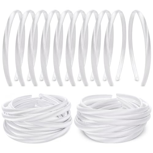Suyegirl 20 PCS 1CM Plain White Satin Hard...