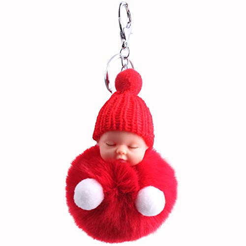 Preisvergleich Produktbild Schlüsselbund Fluffy Baby Schlaf Schlüsselanhänger Anhänger schlafen Glühbirne hängen Spielzeug Puppe weibliche Handy Zubehör Schlüsselanhänger Auto liefert Reisen Souvenir Spielzeug Freundin Geschenk