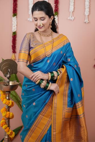 Image of SGF11 Women's Kanjivaram Pure Soft Silk Saree With Unstitched Blouse Piece